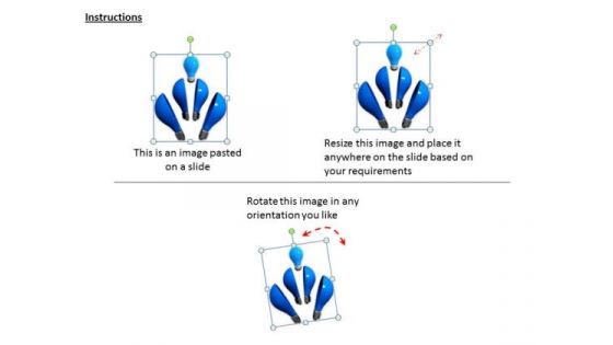 0814 Stock Photo Graphics Of Blue Light Bilb PowerPoint Slide