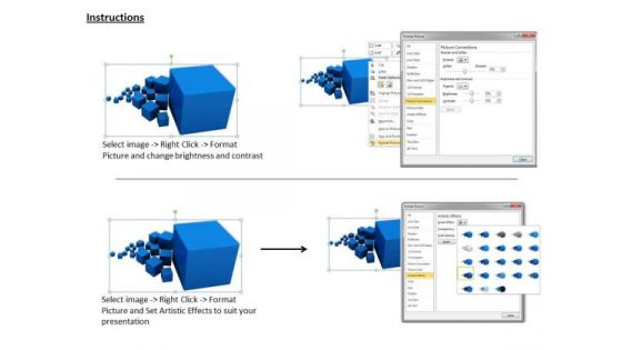 0814 Stock Photo Illustration Of 3d Cubes PowerPoint Slide
