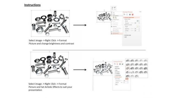 0814 Stock Photo Illustration Of Bolts And Nuts PowerPoint Slide