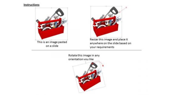 0814 Stock Photo Illustration Of Red Tool Box PowerPoint Slide