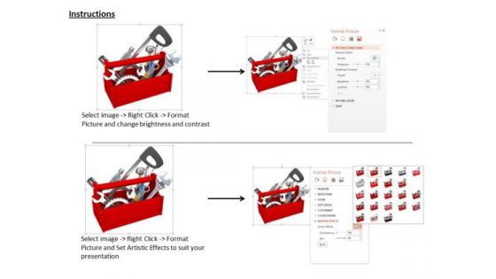 0814 Stock Photo Illustration Of Red Tool Box PowerPoint Slide