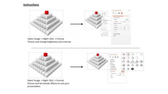 0814 Stock Photo Red Leader Cube On Top Conceptual Imnage PowerPoint Slide