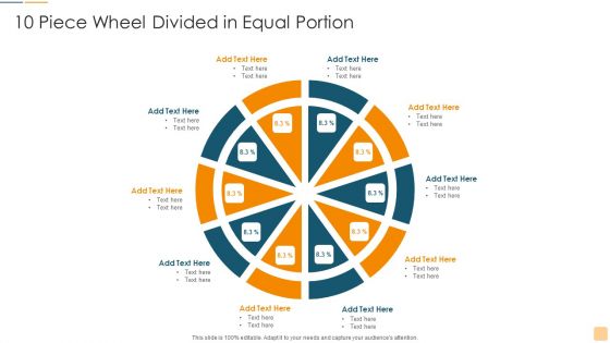10 Piece Wheel Divided In Equal Portion Ppt Designs Download PDF