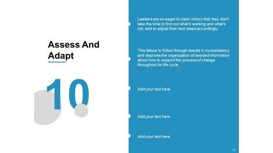 10 Principles In Leading Change Management Ppt PowerPoint Presentation Complete Deck With Slides