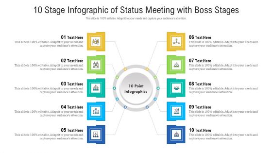 10 Stage Infographic Of Status Meeting With Boss Stages Ppt PowerPoint Presentation Infographic Template Outfit PDF