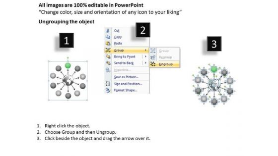 10 Converging Stages Circularly Placed Forming Process Charts And PowerPoint Slides