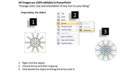 10 Converging Steps Of A Single Process Relative Circular Arrow Diagram PowerPoint Template