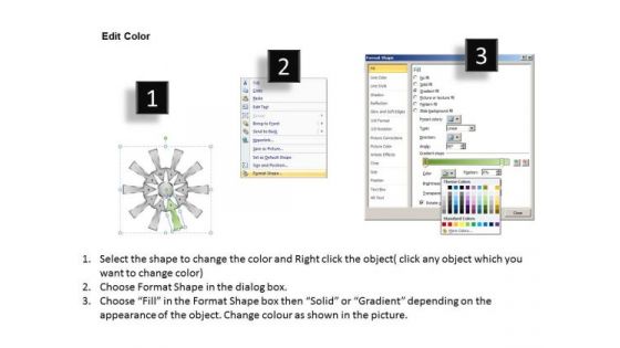 10 Converging Steps Of A Single Process Relative Circular Arrow Diagram PowerPoint Template