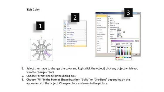 10 Converging Steps Of A Single Process Relative Circular Arrow Diagram PowerPoint Templates