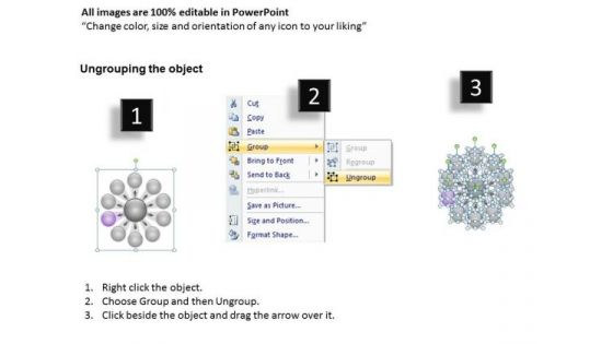 10 Diverging Stages Planning Process Diagram Circular Flow PowerPoint Templates