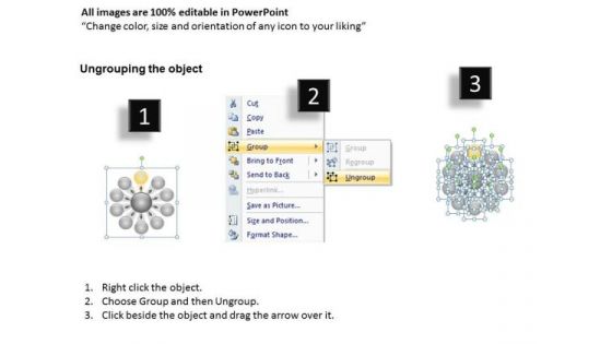 10 Diverging Stages Planning Process Diagram Radial Chart PowerPoint Templates