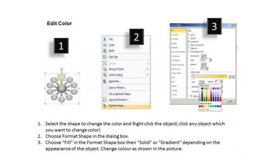 10 Diverging Stages Planning Process Diagram Radial Chart PowerPoint Templates