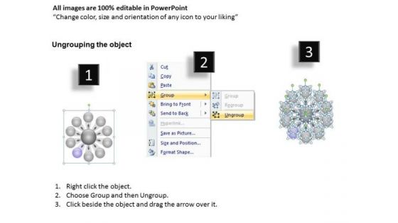 10 Diverging Stages Planning Process Diagram Radial Network PowerPoint Templates