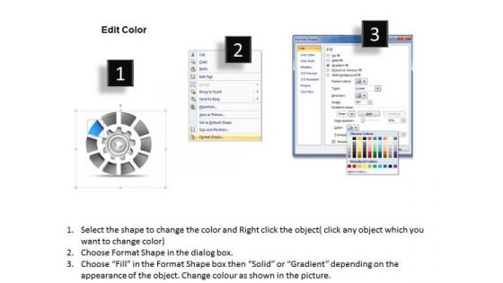 10 Stages Circular Gear Diagram Business Plans Outline PowerPoint Templates