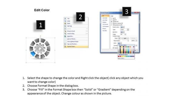 10 Stages Circular Gear Diagram Ppt Business Plan PowerPoint Template