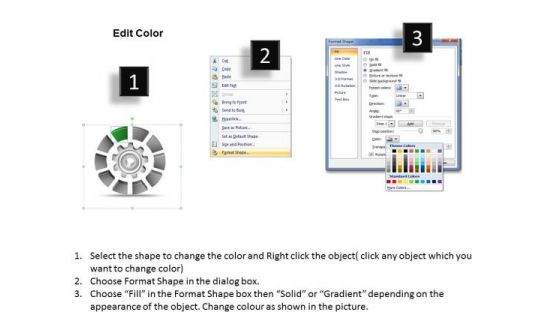 10 Stages Circular Gear Diagram Ppt Retail Business Plan Template PowerPoint Slides