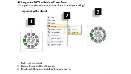 10 Stages Circular Gear Diagram Sample Business Development Plan PowerPoint Slides