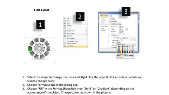 10 Stages Circular Gear Diagram Sample Business Development Plan PowerPoint Slides