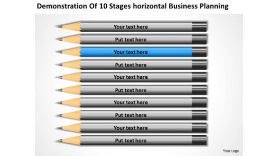 10 Stages Horizontal Business Planning Ppt PowerPoint Templates