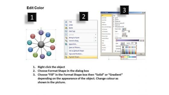 10 Stages Wheel Network Diagram PowerPoint Slides Star Diagram Ppt Templates