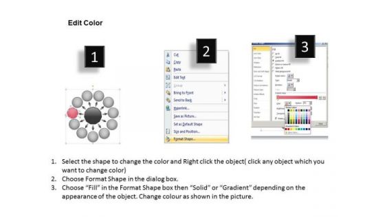 11 Diverging Arrows Multilple Concepts Diagram Cycle Motion Network PowerPoint Templates