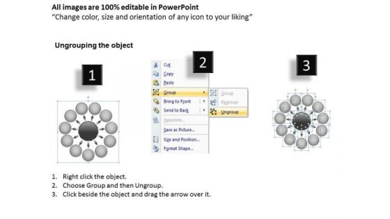 11 Diverging Arrows Multilple Concepts Diagram Ppt Circular Spoke Process PowerPoint Templates