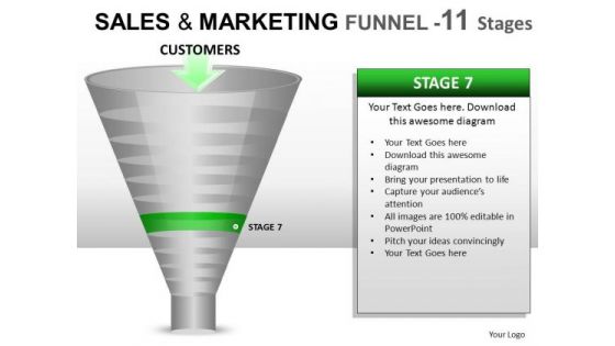 11 Stage Conversion Funnel PowerPoint Slides And Ppt Diagram Templates