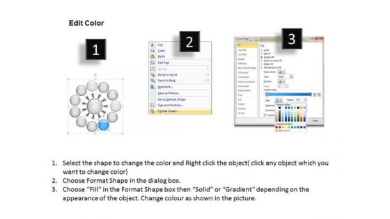 11 Stages Representing Diverging Circular Flow Chart Cycle Layout Diagram PowerPoint Slides