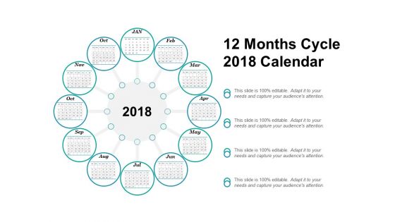 12 Months Cycle 2018 Calendar Ppt Powerpoint Presentation File Format Ideas
