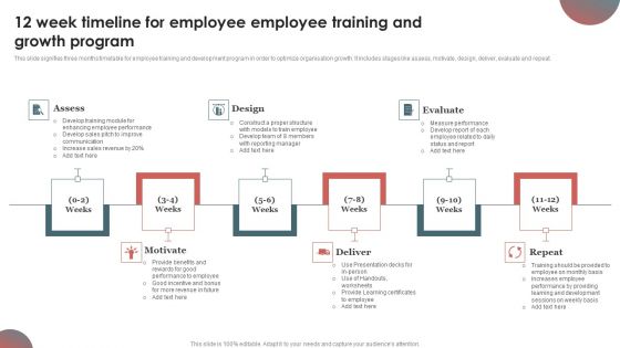 12 Week Timeline For Employee Employee Training And Growth Program Clipart PDF 12 Week Timeline For Employee Employee Training And Growth Program Clipart PDF