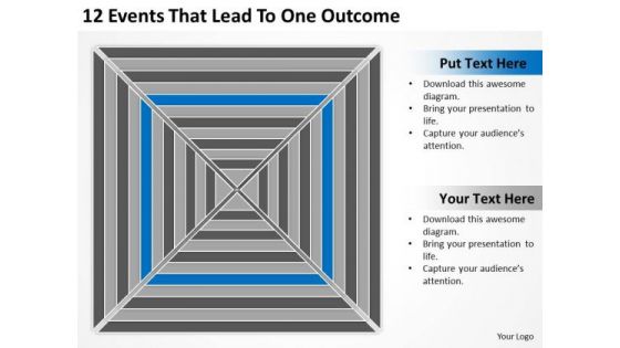 12 Events That Lead To One Outcome Ppt Business Plan PowerPoint Slides