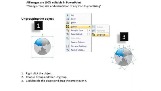 1 Circular Puzzle 5 Pieces PowerPoint Slides And Ppt Diagram Templates