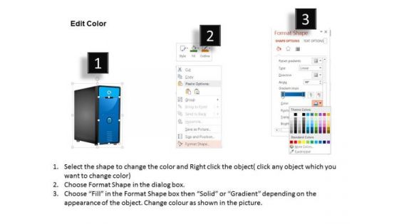 1 Editable Image Of A Desktop Computer Tower With On Button Ppt Slide