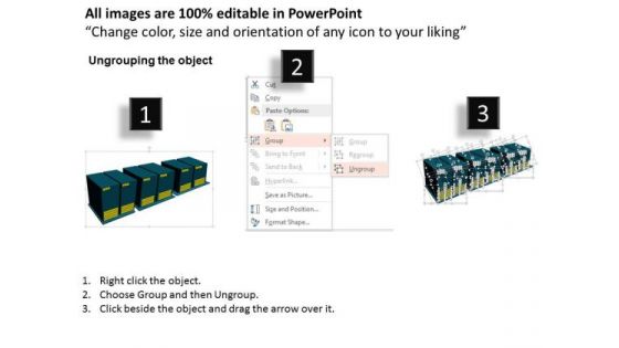 1 Editable Rack Of Servers In A Cluster For Data Warehousing In A Datacenter Ppt Slide