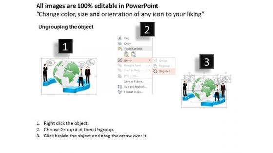 1 Global Communication With Globe In The Middle And Customers With Mobile Devices Ppt Slides
