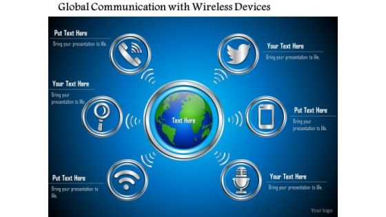 1 Global Communication With Wireless Devices Connected To The Cloud Shown By The Globe Ppt Slides