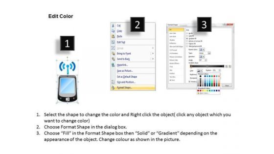 1 Illustration Of A Wirless Mobile Cell Phone Antenna With Signals Ppt Slide