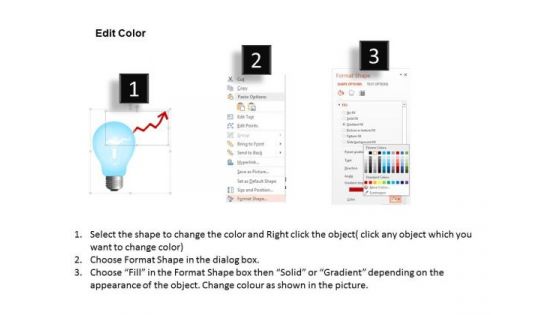 1 Light Bulb Showing Idea With Arrow Going Upwards Growth Concept Ppt Slide