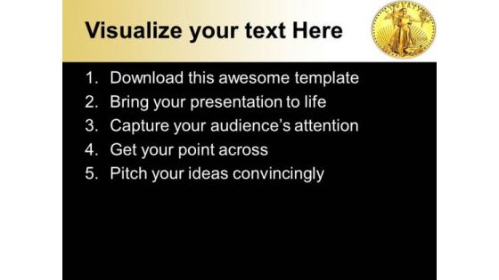2006 Gold Coin With Liberty Statue PowerPoint Templates Ppt Backgrounds For Slides 1212