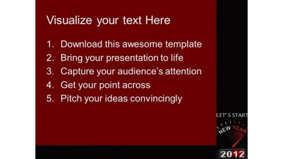 2012 New Year On Dashboard Background PowerPoint Templates And PowerPoint Themes 0212
