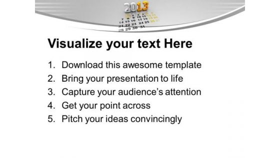 2013 Calendar Template PowerPoint Templates Ppt Backgrounds For Slides 0113