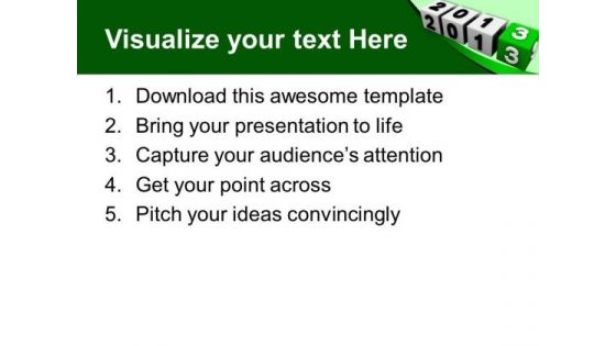2013 Cubes New Year Concept Holiday PowerPoint Templates Ppt Backgrounds For Slides 1112