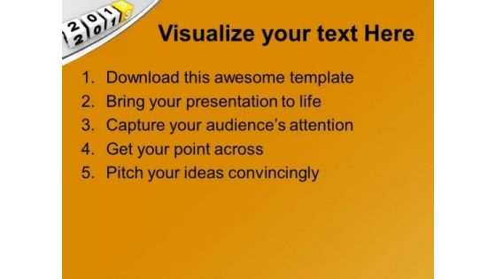 2013 Cubes New Year Concept PowerPoint Templates Ppt Backgrounds For Slides 1112