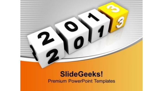 2013 Cubes New Year Concept PowerPoint Templates Ppt Backgrounds For Slides 1112