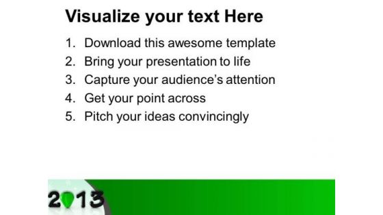 2013 In Black With Green Capsicum PowerPoint Templates Ppt Backgrounds For Slides 0113