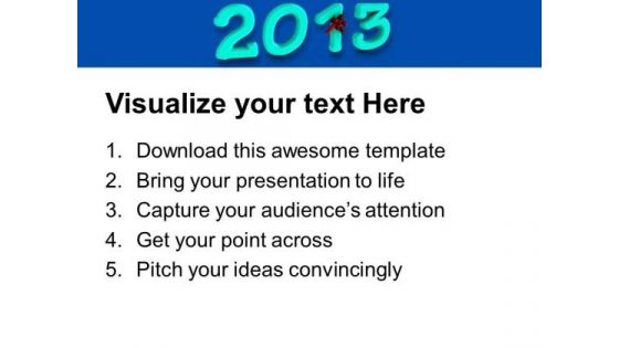 2013 In Light Blue With Red Bow PowerPoint Templates Ppt Backgrounds For Slides 1212