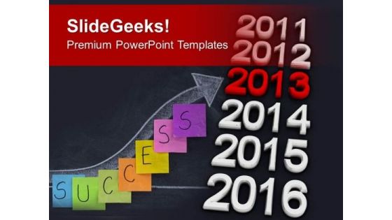 2013 In Row Of Year Business Success PowerPoint Templates Ppt Backgrounds For Slides 1112