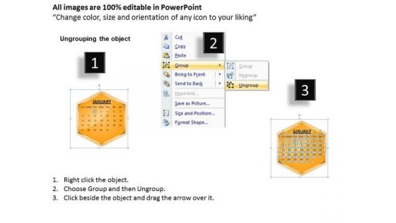 2013 January Calendar PowerPoint Slides Ppt Templates