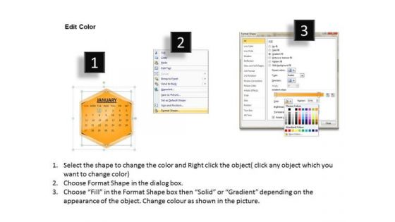 2013 January Calendar PowerPoint Slides Ppt Templates