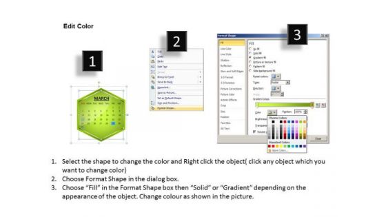 2013 March Calendar PowerPoint Slides Ppt Templates